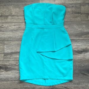 Adelyn Rae | Sleeveless Crepe Mini Turquoise Bodycon Cocktail Dress Size Medium